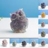 Natural Water Crystal Owl Resin Sculpture For Modern Home Decor And Office Space