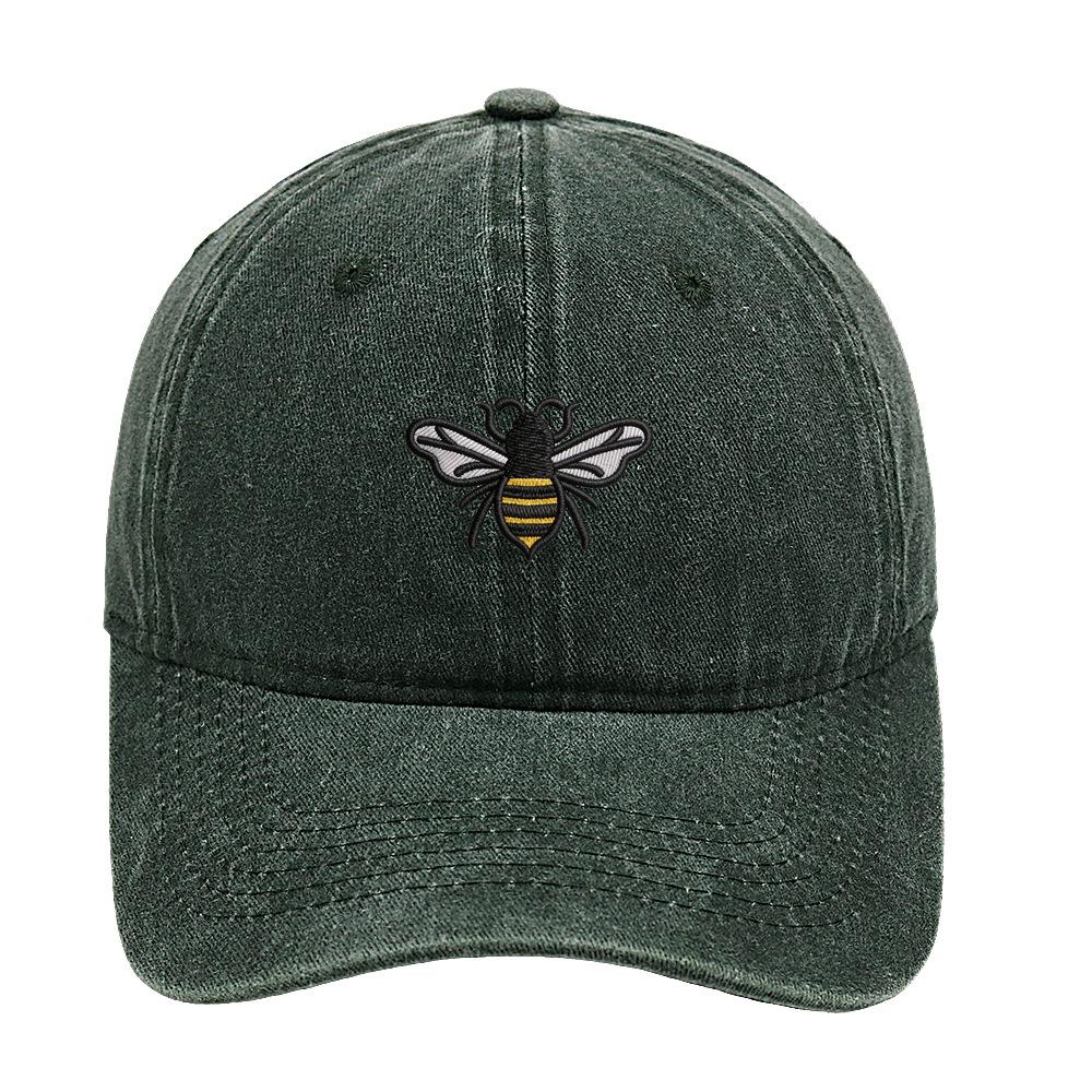 Bee baseball cap cartoon cute embroidery cap European and American retro washed old men's and women's casual hat