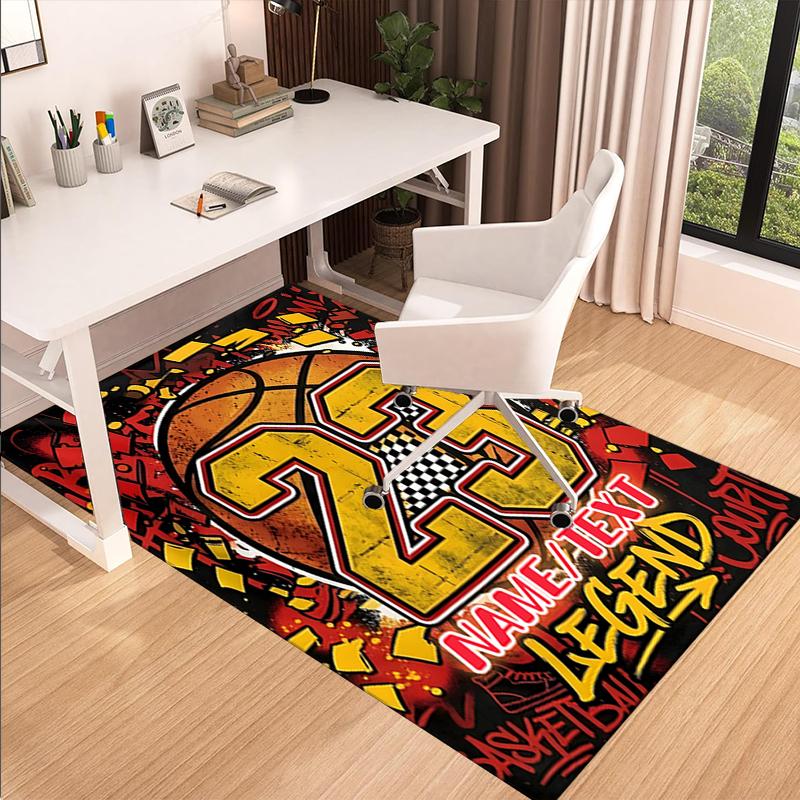 1PC Custom Name "23 Legend Basketball Art" Theme Floor Mat Ideal for Living Room, Game Rooms, Office, Bedroom,Floor Mat Playful Design
