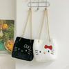 Furry kitten bucket bag chain hand carry drawstring bag new personalized cartoon shoulder messenger bag gift