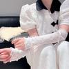 Summer Thin White Long Style Gloves Lace 2025 New Arrival Oversleeves Sun-Proof All-Matching Ballet Style Concealer Oversleeves Lolita