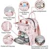Diaper Bag Backpack, Baby Girl Diaper Bag for Mom, Large Pink Floral Diaper Bag Backpack for Girls, Waterproof Mom Backpack for Work Travel Holiday