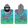 Ocean Adventure Shark Flat Print Hooded Beach Towel Kids Toddler Boy Summer Vacation Beach Pool Poncho Cloak Changing Robe