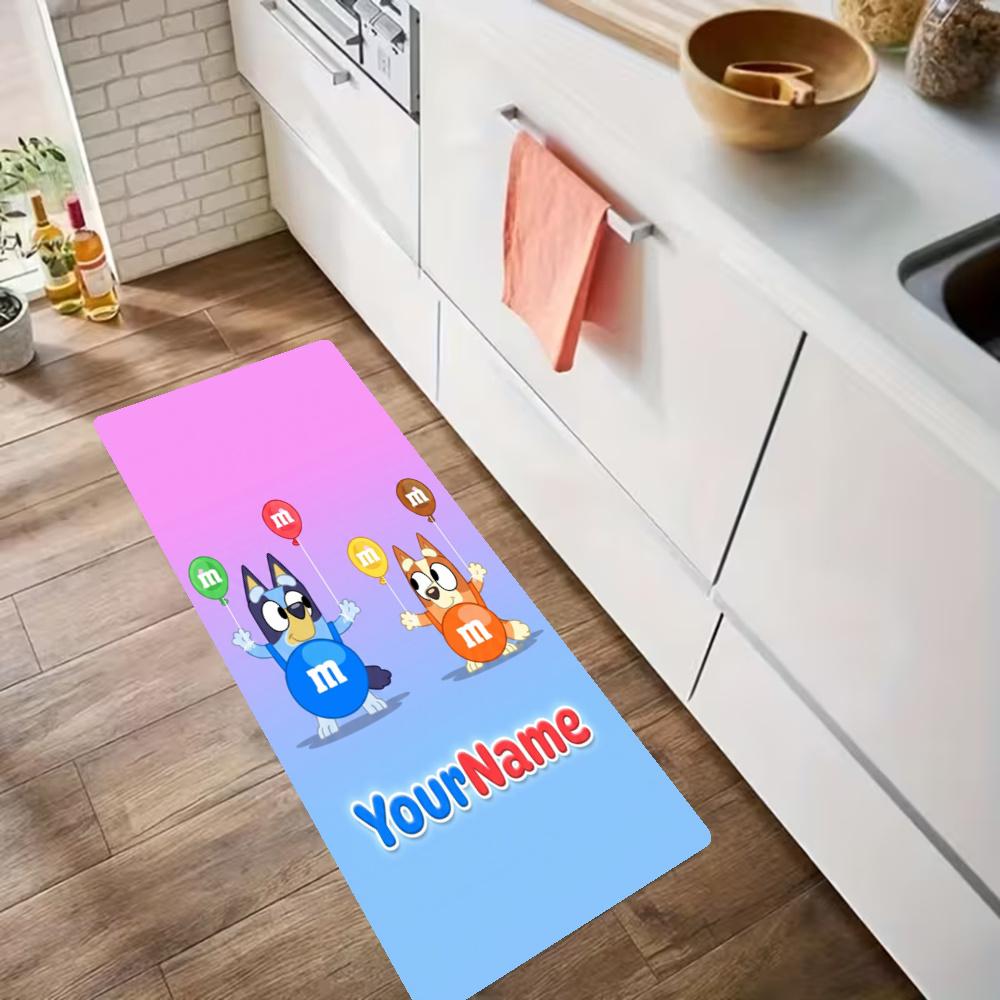 Bluey Customize Your Name Kitchen Rug Runner Rug Laundry Mat Hallway Entryway The Best Gift Choice