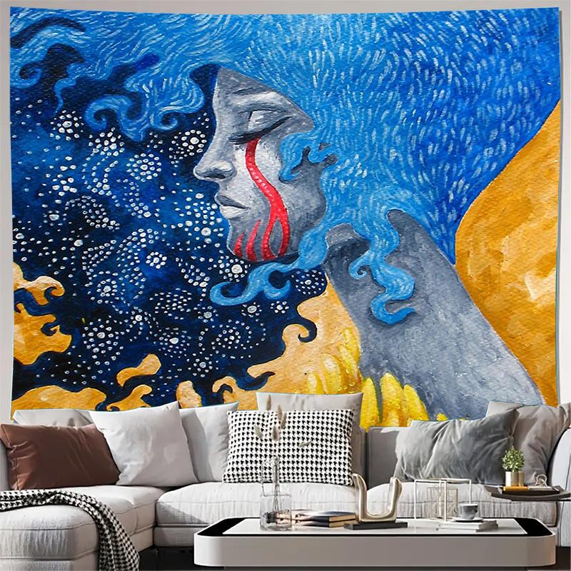 

Bohemian Wall Tapestry Forest Aesthetic Nature Decor Celestial Backdrop Witchy Room Decor Dark Academia Gothic Wall Art Trippy T 74x94cm(29x37in)