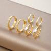 3 Pairs Gold Color Zircon Hoop Earrings Set For Women Fashion Shiny Crystal Huggie Earrings Party Daily Wear Jewelry Gifts 2026