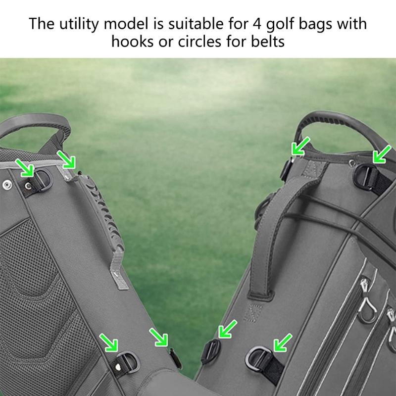 Golf Bag Backpack Straps Thicken Padded Golf Carrying Bag Strap Adjustable Black Double Shoulder Straps Easy To Use