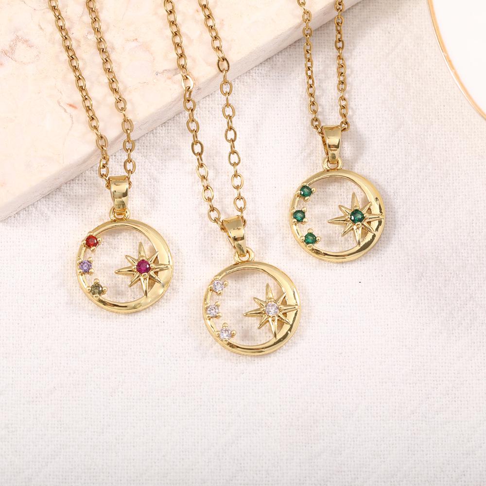 Minimalistischer Stern Anhänger Vergoldetes Kupfer mit Zirkonia Akzenten für DIY Schmuck