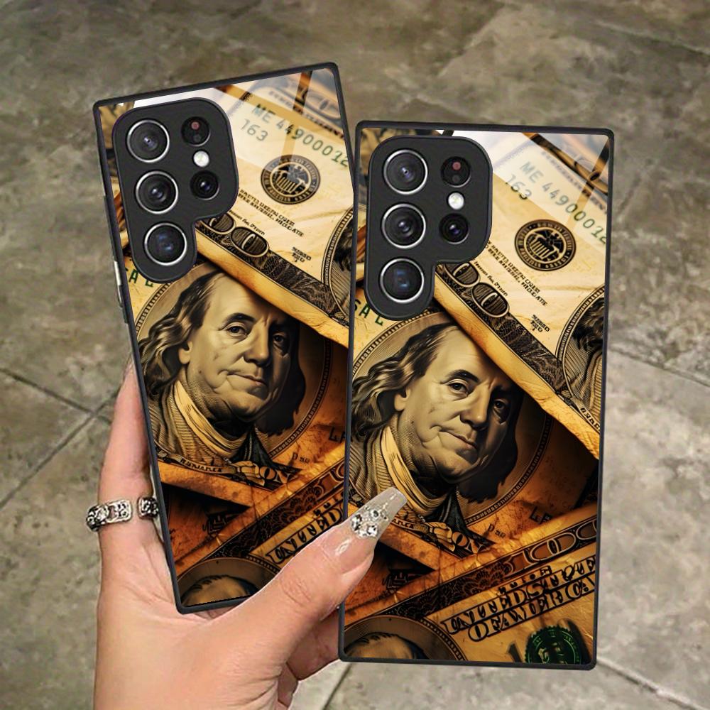 USD Dollar Glass Mobile Phone Case for Samsung Galaxy S26 S25 S24 S23 S22 S21 S20 Note20 Plus FE Ultra Colorful Cover