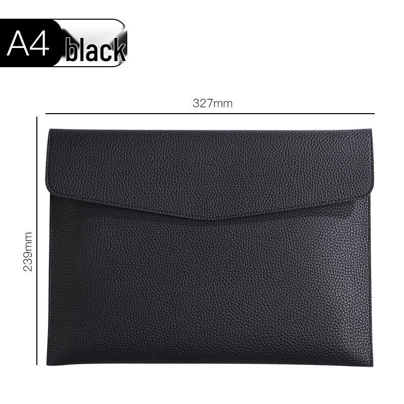 A4 Leather Storage File Bag - Portable Archive Folder with Logo Option