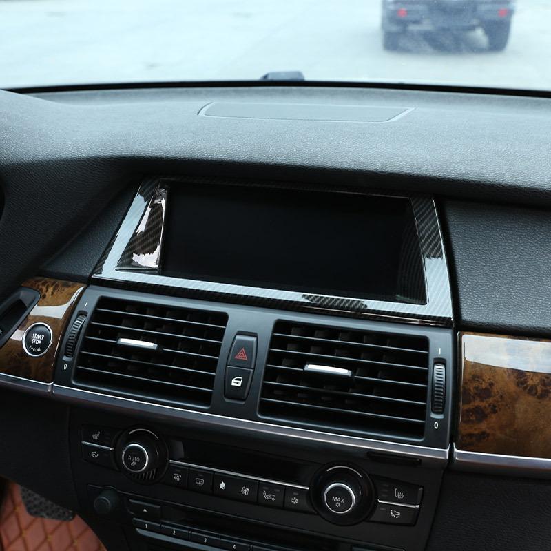 Pre BMW X5 E70 X6 E71 2008-2013 ABS Uhlíkové vlákno/Čierna Dekoratívny Rám Navigácie do Auta Nálepka Výplne Príslušenstvo do Auta
