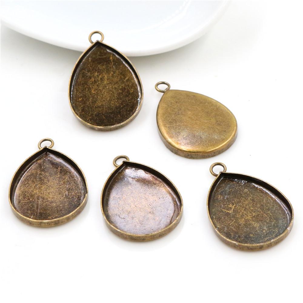 

10pcs 18x25mm High Quality 4 Colors Plated Copper Drop Style Tooth Cabochon Base Cameo Settings Cabochon Cameo Base бронзовый