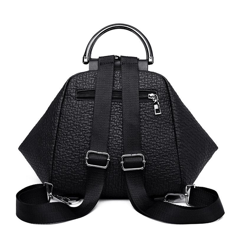 Three-purpose backpack pu soft leather anti-splashing light backpack women's travel bag outdoor leisure shoulder bag
