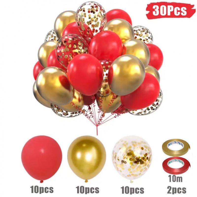 12-Inch Sequin Metallic Latex Balloons, 30pcs - Perfect for Birthday Party Decorations