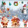 Feiertags-Fenstersticker 4 Bögen Nikolaus Schneemann Rentier Fensteraufkleber Weihnachten Wand Glas Aufkleber Für Winter Haus Party Außen