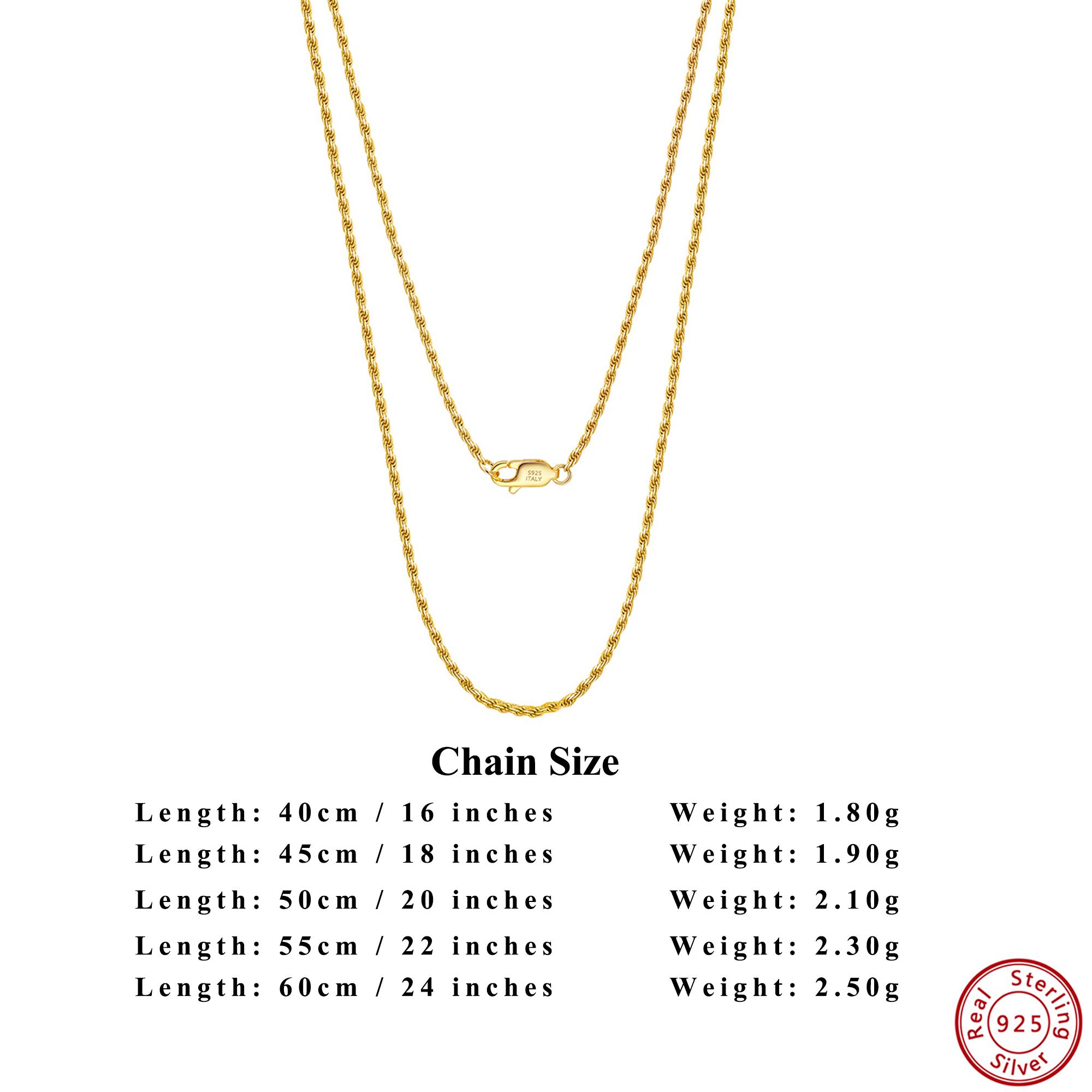 

Effie Queen 1.2/1.5/1.7/2.3mm Rope Necklace Unisex Daily 925 Sterling Silver Twisted Rope Chain Collar Diamond Cut Jewelry SC29 40cm