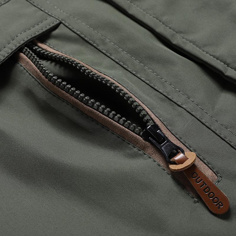 Men's Mid-Length Plus Velvet Thick Cotton Winter Jacket