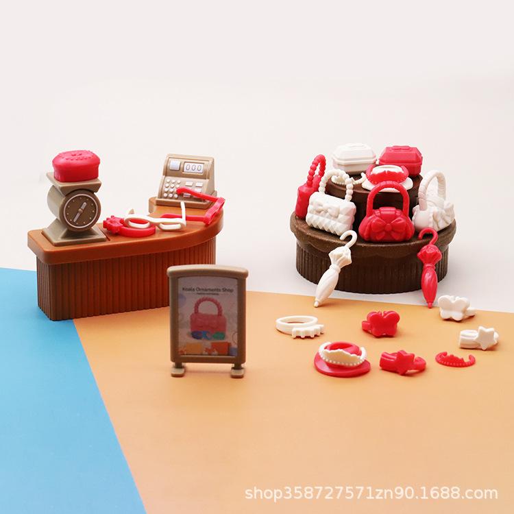

Play House Doll House Mini Toy Women S Bag Jewelry Glasses Umbrella Set Children S Girl Toy Gift Ornament