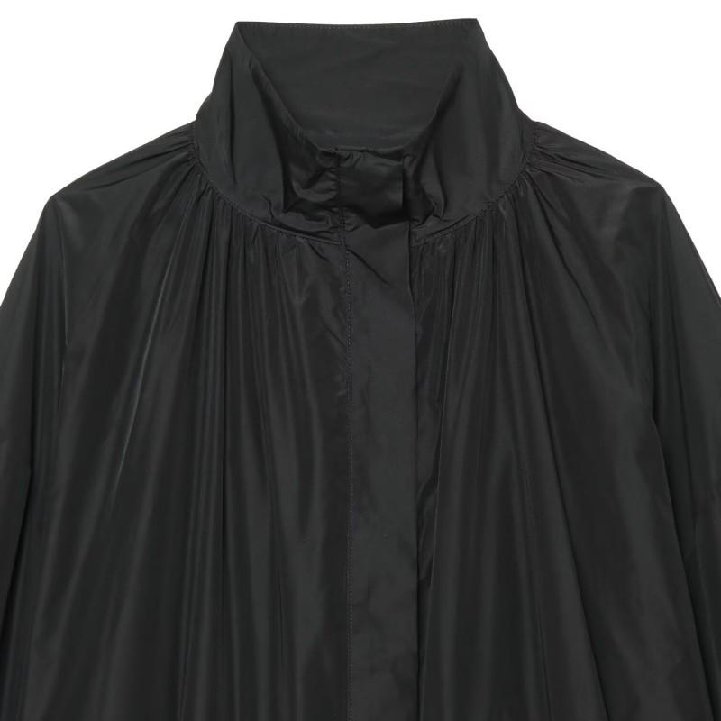 Womens Casual Loose Fit Jacket Solid Color Stand Collar Zip Up Long Sleeve Outerwear