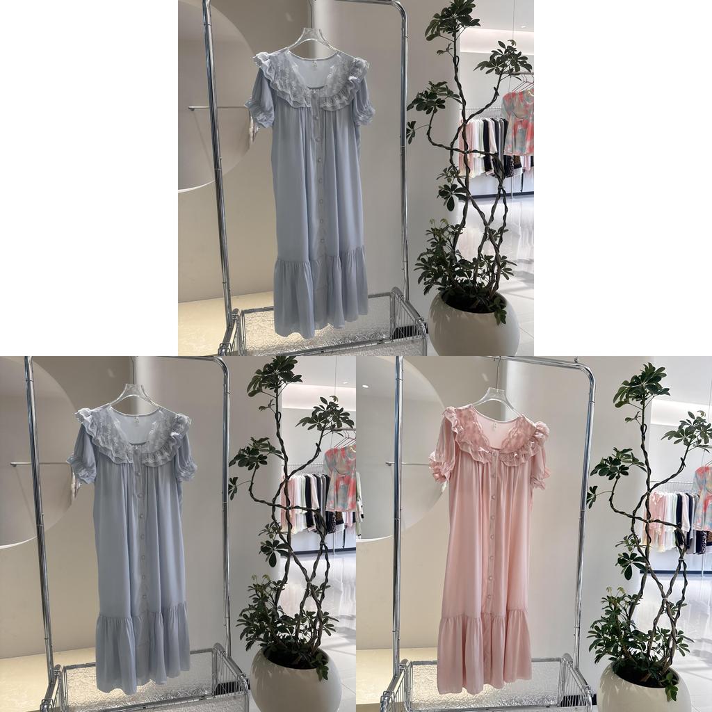 Ice Silk Sleep Dress For Women With Breathable Fabric For Home Comforts