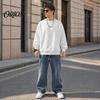 Loose Fit Athletic Wear Men Long Sleeve Sweatshirt, Pullover Shirt, Solid Soft Polyester Shirts Color Crew Neck Sweatshirt for Street Office