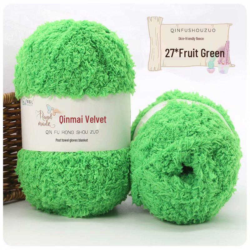 50g Fluffy Coral Velvet Yarn: Skin-Friendly, 3-Strand for DIY Knitting, Hand-Knitted Scarves & Crafts