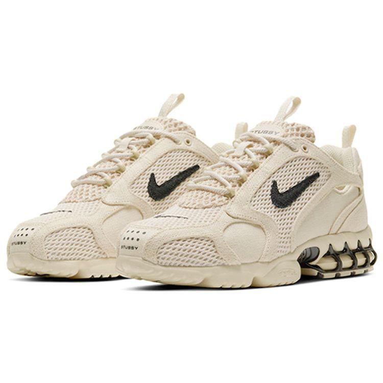 Stussy X Nike Air Zoom Spiridon Caged 2 Fossil Unisex Sneakers Tan Black CQ5486-200