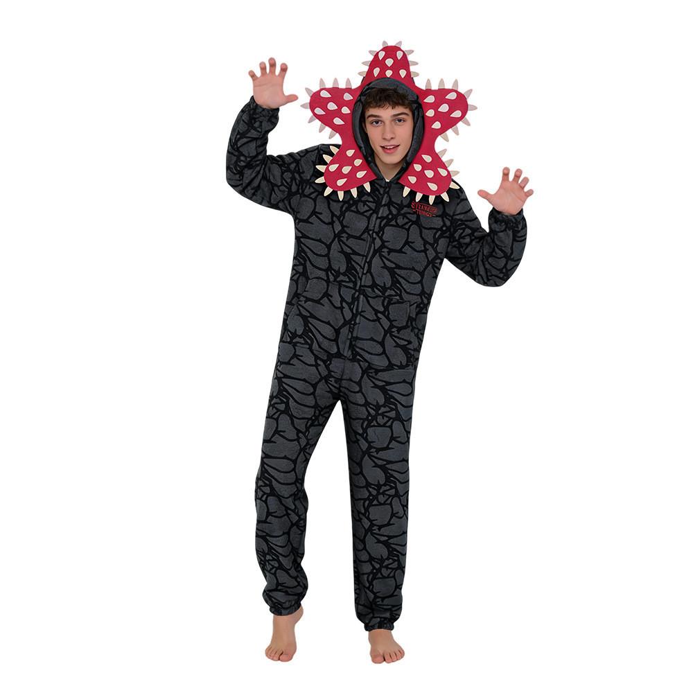 Adult Women Men Demogorgon Pajamas Fleece Jumpsuit Sleepwear