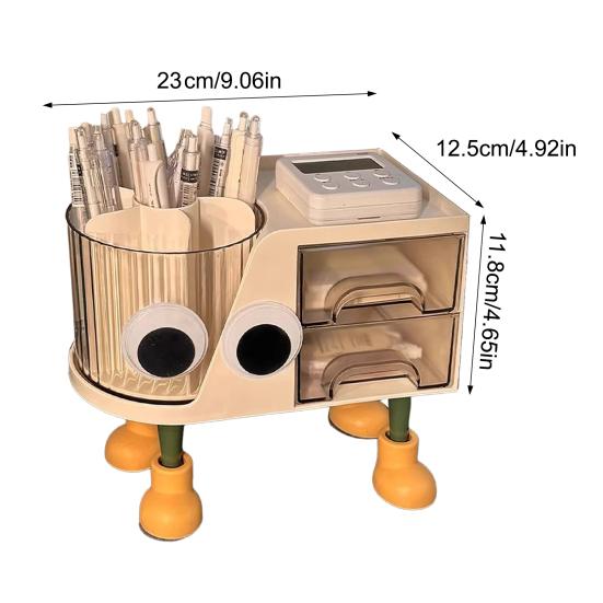 Yousheng Pencil Holder Large Capacity 360 Degree Rotating Desk Organizer Multi-Layer Zoning Storage Solution for Pens Rulers Scissors Office Desktop