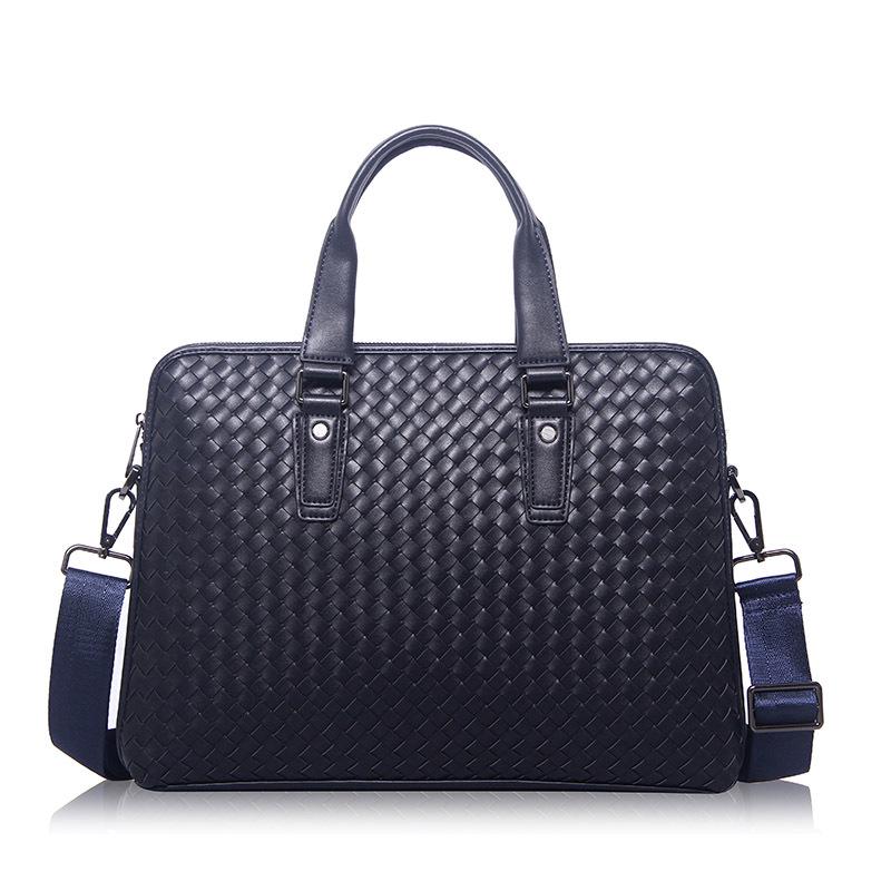 

Prius 25 Men s Woven Business Briefcase and Crossbody Handbag 14-inch синий