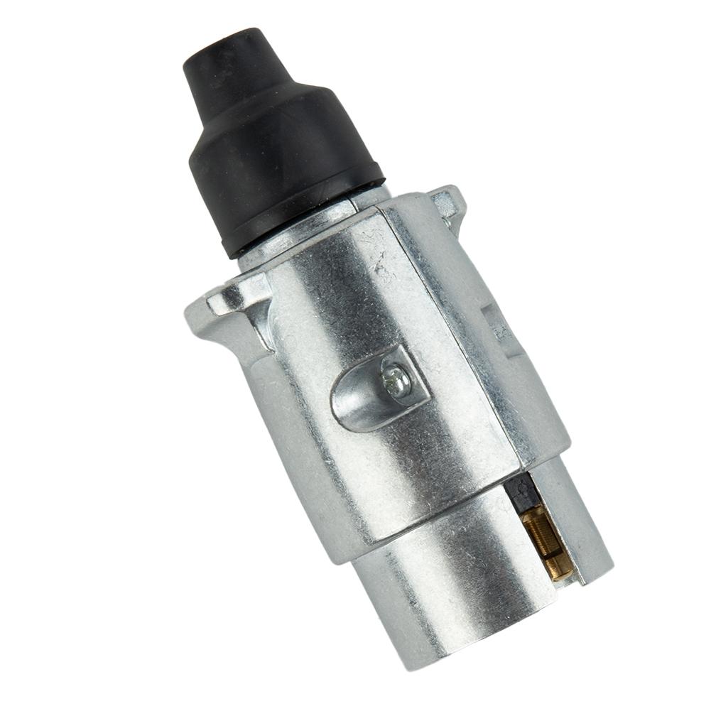 7 Pin Trailer Plug Aluminium Alloy 12V Electrical Caravan Wiring Connector Towing Bar Socket Adapter Car Truck RV Accessories