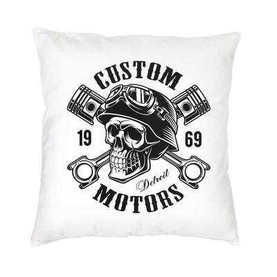 Custom Rockabilly Skull Biker Square Throw Pillow Cover Home Decorative 3D Double-Sided Printing Cushion Cover For Sofa
