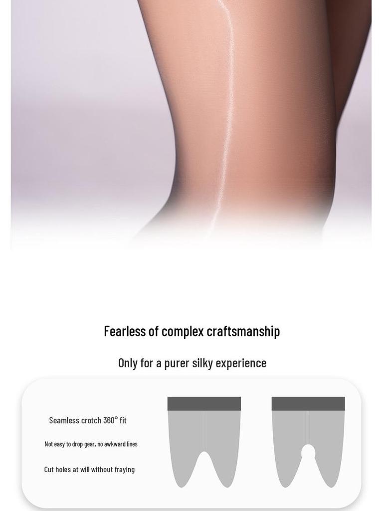 Love Fantasy 'Titanium' Ultra-dünne nahtlose Strumpfhose: Transparente, ölig glänzende Aurora-Strümpfe, tailliert, sexy schwarzes Design.