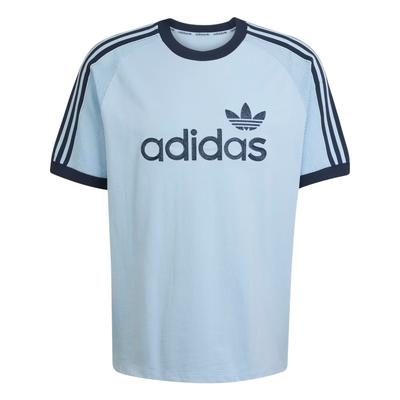 Oriģināls adīts Premium T-krekls, brīvs, svītrains, ar apaļu kakla izgriezumu, pulovers, ar īsām piedurknēm, vīriešu topi, debeszils JN5557