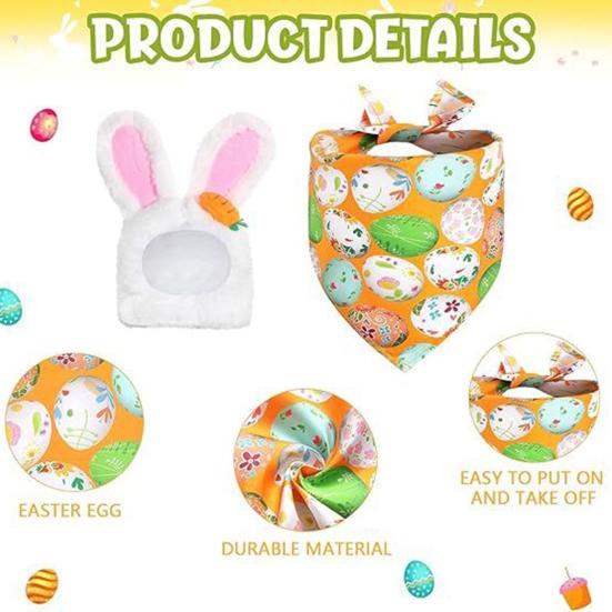 Easter Porch Goose Outfit Spring Lawn Garden Goose Clothes with Bunny Ear And Bandana