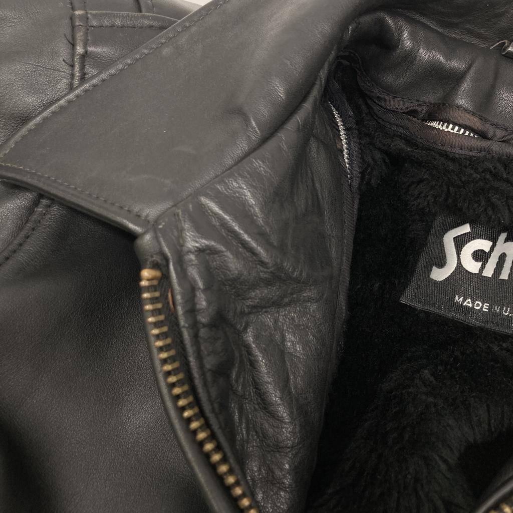 SCHOTT AT101 USA Made Collared Rider Jacket with Liner Jacket 34 blackUsed