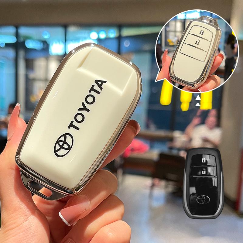 

Fashion TPU Car Key Case Full Cover for Toyota CHR Hilux Fortuner Land Cruiser 200 Camry Corolla Crown RAV4 Highland Accessories