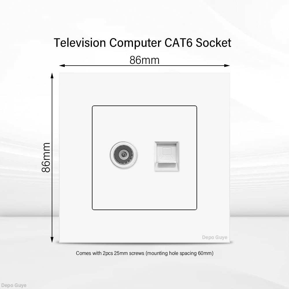 UK 13A Wall Socket with USB Type C 18W Quick Charge Power Outlet,Universal Electrical  Wall Light Switch Dual 3-pin Socket 220V