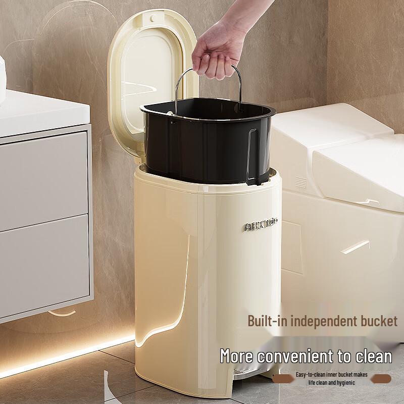 ABXTAO Luxury Oval Double-Opening Bathroom Trash Can
