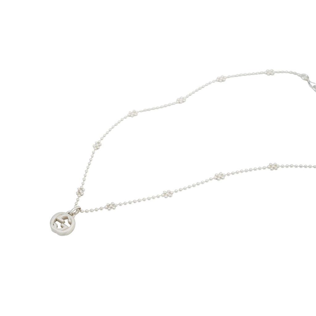 Gucci Interlocking Double G Pattern Shiny 925 Silver Necklace Women necklace 479221-J8400-8106