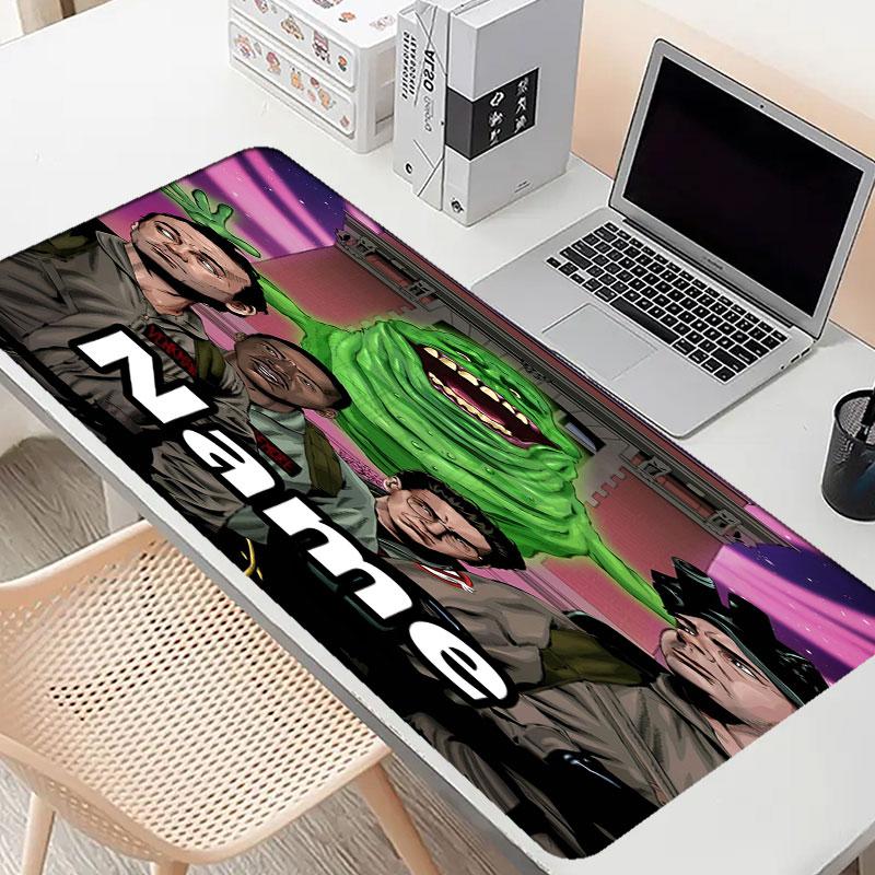 Custom Name Personalized Ghostbusters Pattern Mousepad, Laptop PC Desk Mat, Decorative Desk Mat for Home Keyboard Pad Gift