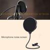 MIC Pop Filter Anti-shake Wind-proof Double-layer Plosives Reduction Condenser MIC Wind Screen for Recording