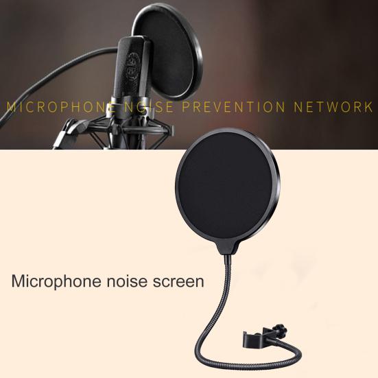MIC Pop Filter Anti-shake Wind-proof Double-layer Plosives Reduction Condenser MIC Wind Screen for Recording