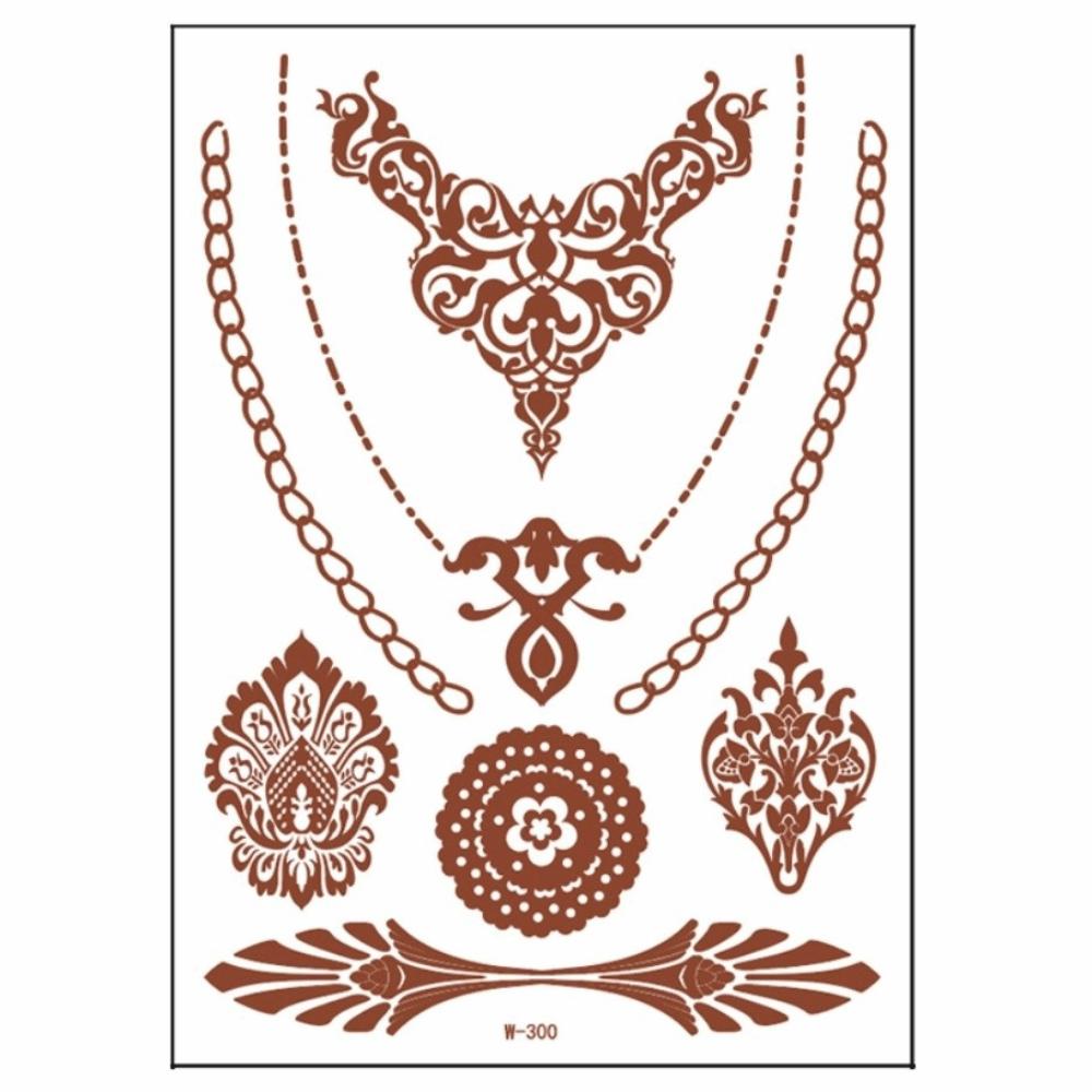 Lace Fake Tattoo Henna Tattoo Stickers Legs Arm Red Henna Tattoo Decals Temporary Tattoo  Girls