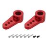 Uxcell 2pcs Aluminum Servo Horn 15T Servo Horn Steering Short Arm Red DIY RC Boat Model Accessory with Screws 17.5mm Car/Boat/Airplane
