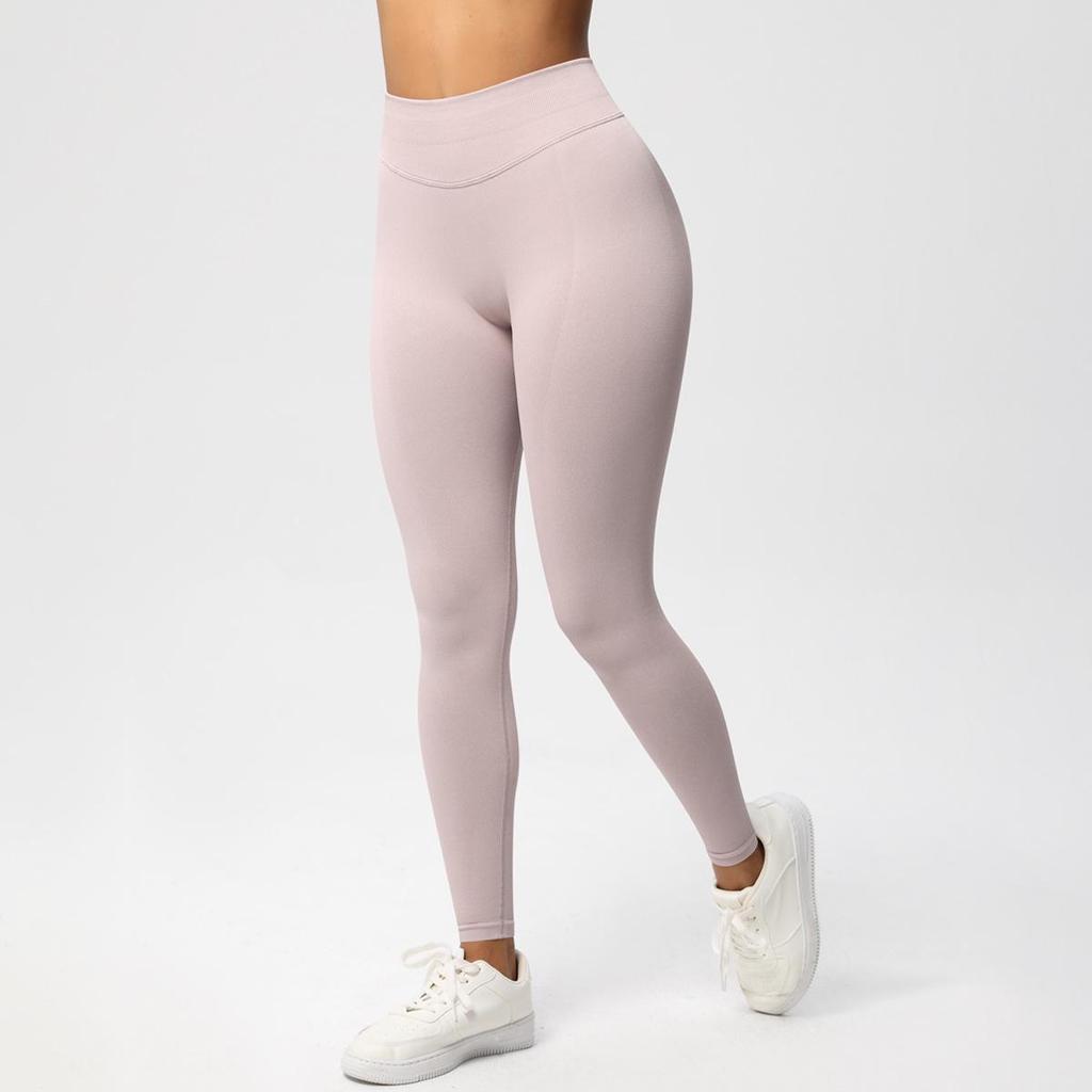 Pantalon de Yoga Fitness Sans Couture Taille Basse: Leggings push-up, moulants, haute performance.