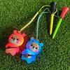 1Pcs Golf Rubber Tees With Flashing Light Cartoon Cute Prevent Loss Golf Ball Holder With Braided Rope Color Random
