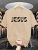 Summer 100 Pure Cotton Unisexs Casual Loose Fashion Jesus Print Comfortable Sports Short Sleeved Round Neck TShirt Top