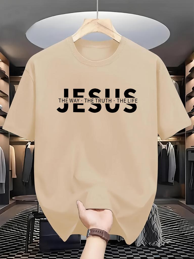 Summer 100 Pure Cotton Unisexs Casual Loose Fashion Jesus Print Comfortable Sports Short Sleeved Round Neck TShirt Top