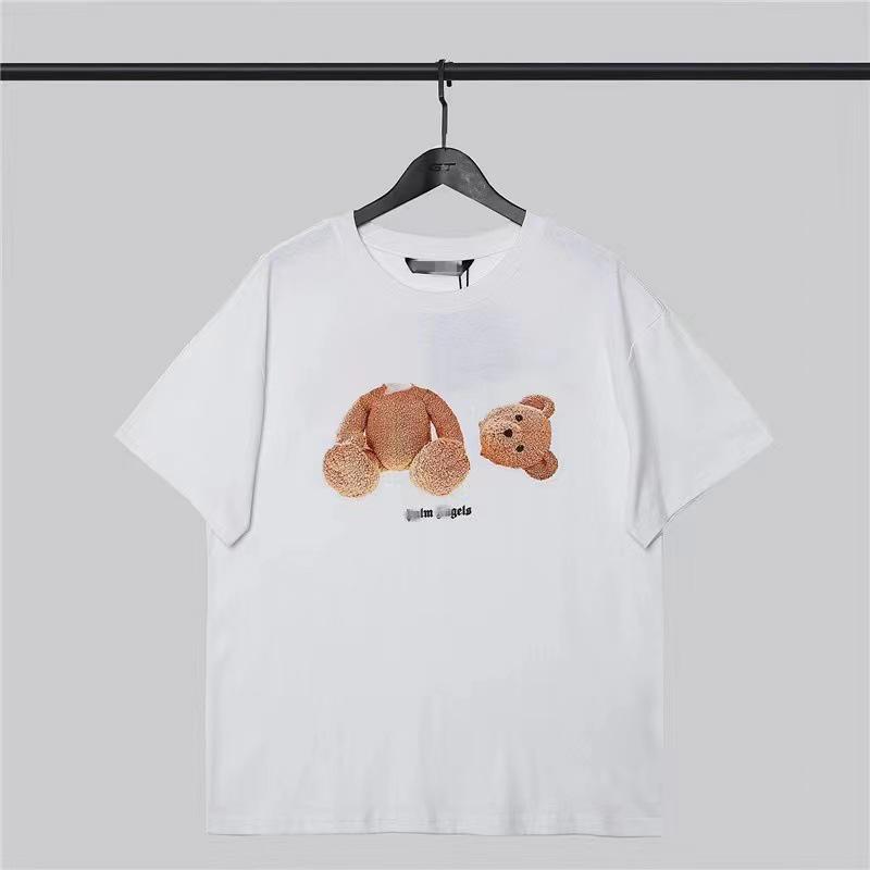Unisex Palm Angel Beheaded Bear Print Loose Short-Sleeve T-Shirt